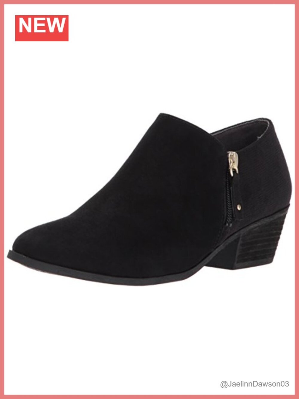 Women's Ankle Boots with Memory Foam, Block Heel, Zip Closure